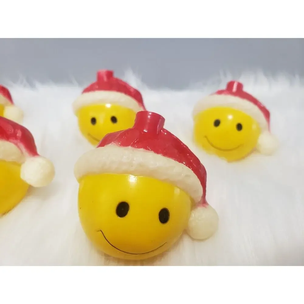 Vintage Joybrite Santa SMILEY FACE Christmas String Light Top Lot 10 walmart y2k